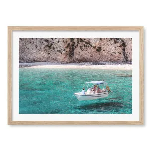 Boat in Emerald Waters Framed Art Print by Profile Australia, a Prints for sale on Style Sourcebook