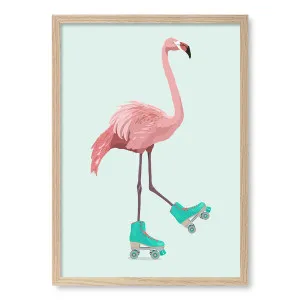 Roller Flamingo Framed Art Print by By Kammille by Profile Australia, a Prints for sale on Style Sourcebook