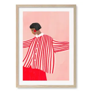 Woman In Red Stripes Framed Art Print by Bea Muller by Profile Australia, a Prints for sale on Style Sourcebook