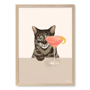 Cosmopolitan Cat Framed Art Print by Tara Royle by Profile Australia, a Prints for sale on Style Sourcebook