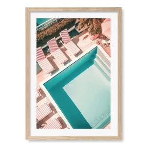 Red White Striped Pool Framed Art Print by Profile Australia, a Prints for sale on Style Sourcebook