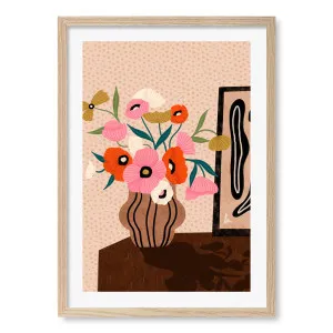 Flowers On Sideboard Framed Art Print by Bea Muller by Profile Australia, a Prints for sale on Style Sourcebook