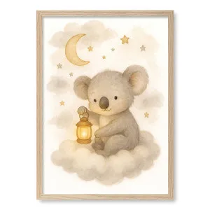 Baby Koala Hanging Lantern Framed Art Print by Profile Australia, a Prints for sale on Style Sourcebook