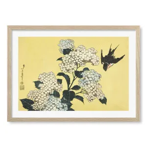 The Hydrangeas and Swallow Framed Art Print by Hokusai by Profile Australia, a Prints for sale on Style Sourcebook