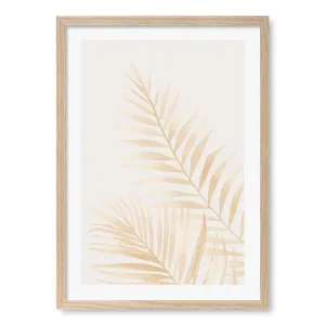 Palm Leaves Beige Framed Art Print by Profile Australia, a Prints for sale on Style Sourcebook