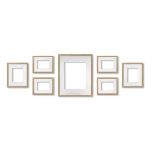 7 Piece Natural Oak Centrepiece Seven Gallery Wall Frame Set by Profile Australia, a Picture Frames for sale on Style Sourcebook