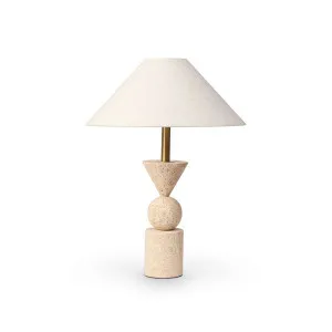 Travertine Table Lamp - Beige - Mocka by Mocka., a Lamps for sale on Style Sourcebook