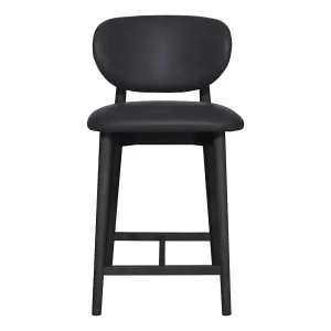 Malfa Bar Chair in Leather Black / Black by OZ Design, a Bar Stools for sale on Style Sourcebook
