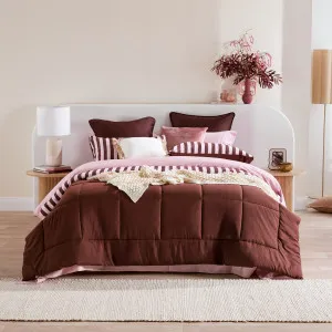 Pillow Talk Suzi Stripe Reverse Comforter Set Chocolate by Pillow Talk, a Quilts & Bedspreads for sale on Style Sourcebook