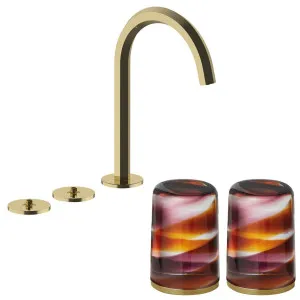Fantini Venezia by Venini Amethyst Amber Handle Tall Basin Set - Gold Plus VENBS705GPLVNCM by Fantini, a Kitchen Taps & Mixers for sale on Style Sourcebook