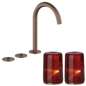 Fantini Venezia by Venini Red Amber Handle Tall Basin Set - Matte Copper PVD VENBS705MCPVNCO by Fantini, a Kitchen Taps & Mixers for sale on Style Sourcebook
