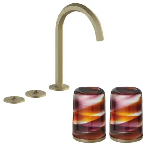 Fantini Venezia by Venini Amethyst Amber Handle Tall Basin Set - Matte British Gold PVD VENBS705MBGVNCM by Fantini, a Kitchen Taps & Mixers for sale on Style Sourcebook