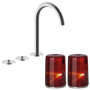 Fantini Venezia by Venini Red Amber Handle Tall Basin Set - Chrome VENBS705CHRVNCO by Fantini, a Kitchen Taps & Mixers for sale on Style Sourcebook