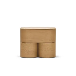 Fin Bedside - [ Oak & Travertine ] by ELLISON STUDIOS., a Bedside Tables for sale on Style Sourcebook