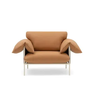Alva Leather & Nougat Frame Armchair - [ Simpson Tan ] by ELLISON STUDIOS., a Chairs for sale on Style Sourcebook