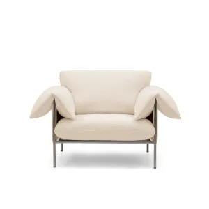 Alva Brushed Steel Frame Armchair - [ Hyams Sable ] by ELLISON STUDIOS., a Chairs for sale on Style Sourcebook