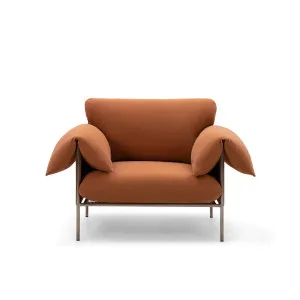 Alva Brushed Steel Frame Armchair - [ Cabarita Hazel ] by ELLISON STUDIOS., a Chairs for sale on Style Sourcebook