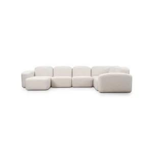 Muse 5 Piece LAF Chaise Modular Sofa - [ Byron Oyster ] by ELLISON STUDIOS., a Sofas for sale on Style Sourcebook
