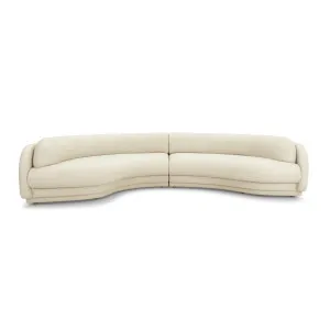 Poet Leather 4 Seat LAF Terminal Sofa - [ Simpson Cream ] by ELLISON STUDIOS., a Sofas for sale on Style Sourcebook