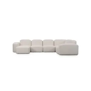 Muse 5 Piece LAF Chaise Modular Sofa - [ Bronte La Creme ] by Ellison Studios, a Sofas for sale on Style Sourcebook