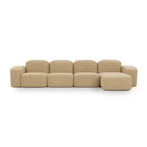 Muse 4 Seat RAF Chaise Sofa - [ Airlie Camel ] by Ellison Studios, a Sofas for sale on Style Sourcebook