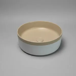 Matte Beige & White Two Tone Ceramic Basin by Aquaperla, a Basins for sale on Style Sourcebook