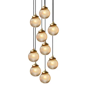 Dakota Reeded Glass Multi Drop Chandelier by Fat Shack Vintage, a Chandeliers for sale on Style Sourcebook