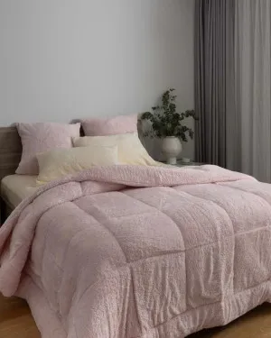 Chalk Pink Snuggle Fleece Comforter Set by null, a Quilts & Bedspreads for sale on Style Sourcebook