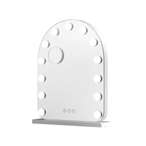 White Arch LED Bulb Light Makeup Mirror 40cm x 50cm by Luxe Mirrors, a Illuminated Mirrors for sale on Style Sourcebook