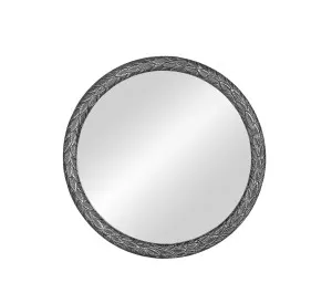 Icerish Round Silver Wall Mirror 91cm by Luxe Mirrors, a Mirrors for sale on Style Sourcebook