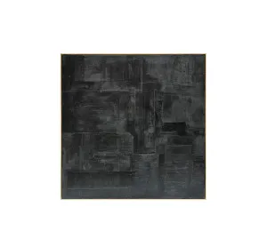 Hand-Painted Minimal Black Abstract Wall Art Canvas 140cm x 140cm by Luxe Mirrors, a Prints for sale on Style Sourcebook