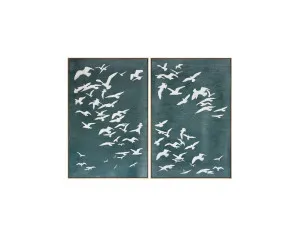 Hand-Painted Flock of Birds Wall Art Canvas 150cm x 100cm by Luxe Mirrors, a Prints for sale on Style Sourcebook