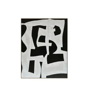 Hand-Painted Modern Black and White Abstract Wall Art Canvas 180cm x 140cm by Luxe Mirrors, a Prints for sale on Style Sourcebook