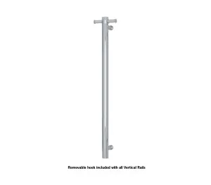 Round Vertical Single Non-Heated Towel Rail Polished 90cm x 14cm by Luxe Mirrors, a Towel Rails for sale on Style Sourcebook