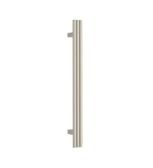 Triple Tube Vertical Single Heated Towel Rail Brushed Nickel 90cm x 7.5cm by Luxe Mirrors, a Towel Rails for sale on Style Sourcebook