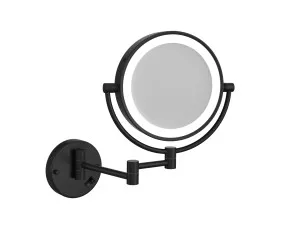 Wall Mounted Magnification Matt Black Mirror with Light by Luxe Mirrors, a Illuminated Mirrors for sale on Style Sourcebook
