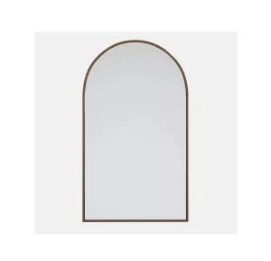 Arched Antique Brass Metal Frame Bathroom Mirror - 96cm x 56cm by Luxe Mirrors, a Vanity Mirrors for sale on Style Sourcebook