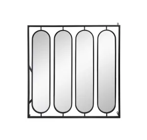 Black Metal Swivel Wall Mirror 91cm x 91cm by Luxe Mirrors, a Mirrors for sale on Style Sourcebook