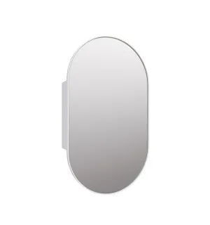 Anya Pill Shape Mirror Cabinet White 96cm x 56cm by Luxe Mirrors, a Vanity Mirrors for sale on Style Sourcebook