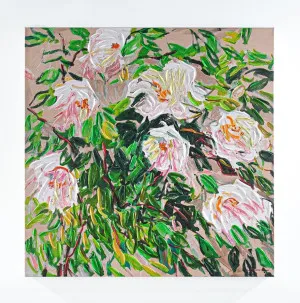 Hand-Painted Blooms Wall Art Canvas 85cm x 85cm by Luxe Mirrors, a Prints for sale on Style Sourcebook