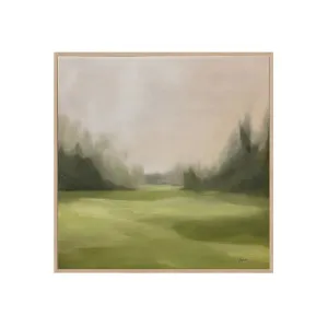 Hand-Painted Green Meadows Canvas 100cm x 100cm by Luxe Mirrors, a Prints for sale on Style Sourcebook