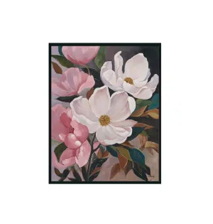 Hand-Painted Magnolia Bloom Wall Art Canvas 80cm x 100cm by Luxe Mirrors, a Prints for sale on Style Sourcebook