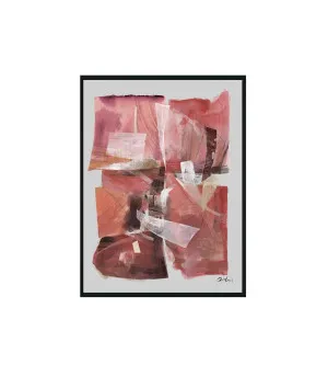 Hand-Painted Abstract Ruby Wall Art Canvas 120 x 90 cm by Luxe Mirrors, a Prints for sale on Style Sourcebook