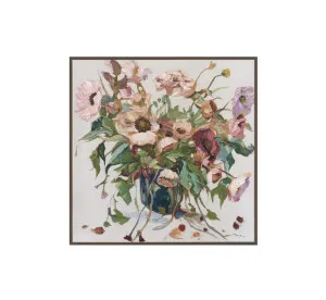 Hand-Painted Floral Romance Wall Art Canvas 100 x 100 cm by Luxe Mirrors, a Prints for sale on Style Sourcebook