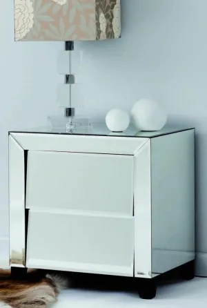 Patty Mirrored 2 Drawer Bedside Table 60cm x 75cm by ", a Bedside Tables for sale on Style Sourcebook