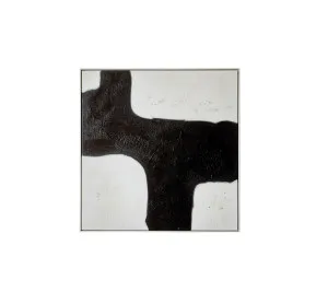 Black And White Canvas Oil Painting Medium 100cm x 100cm by Luxe Mirrors, a Prints for sale on Style Sourcebook