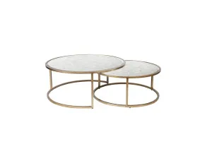 Serenity Nesting Coffee Tables Antique Gold 80cm / 95cm by Cafe Lighting &amp; Living, a Coffee Table for sale on Style Sourcebook