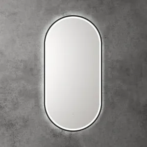 Touchless LED Pill Mirror with Matt Black Frame 90cm x 45cm by Luxe Mirrors, a Vanity Mirrors for sale on Style Sourcebook