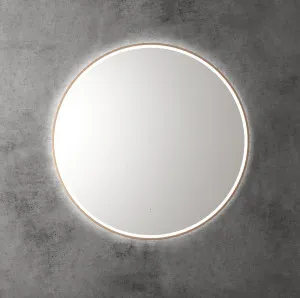 Touchless LED Round Mirror with Brushed Bronze Frame 90cm by Luxe Mirrors, a Vanity Mirrors for sale on Style Sourcebook