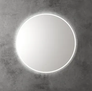 Touchless LED Round Mirror with Brushed Nickel Frame 90cm by Luxe Mirrors, a Vanity Mirrors for sale on Style Sourcebook